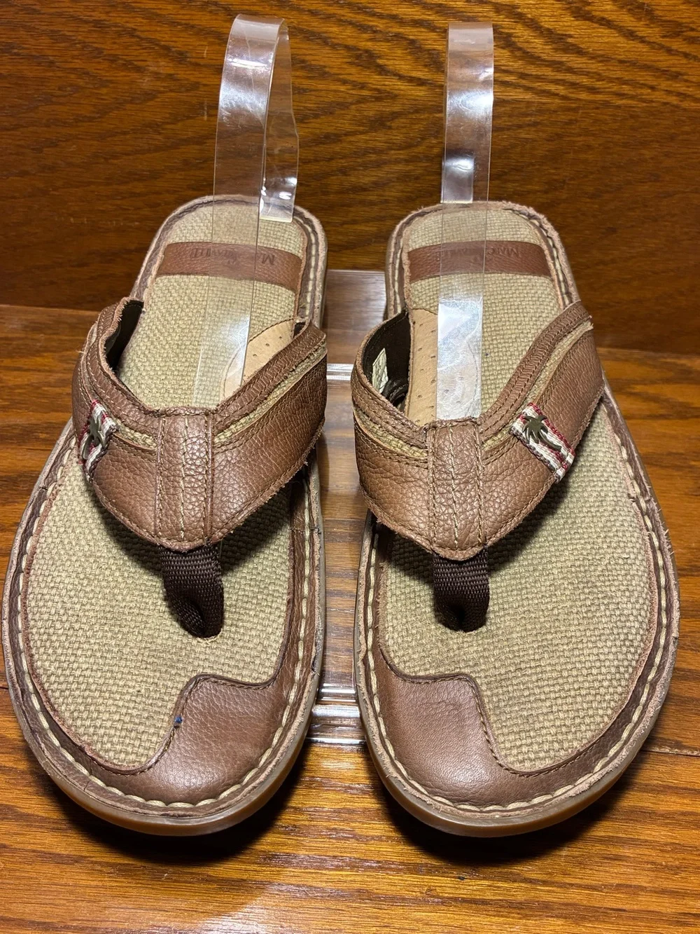 Margaritaville Brown Leather Flip Flop Sandals Jimmy Buffett Men’s 11